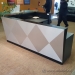 Contemporary 78 x 96 Reception Desk w Glass Transaction Counter
